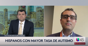 Dr. Gabriel Anzueto being interviewed by Univision 45 Houston about autism.