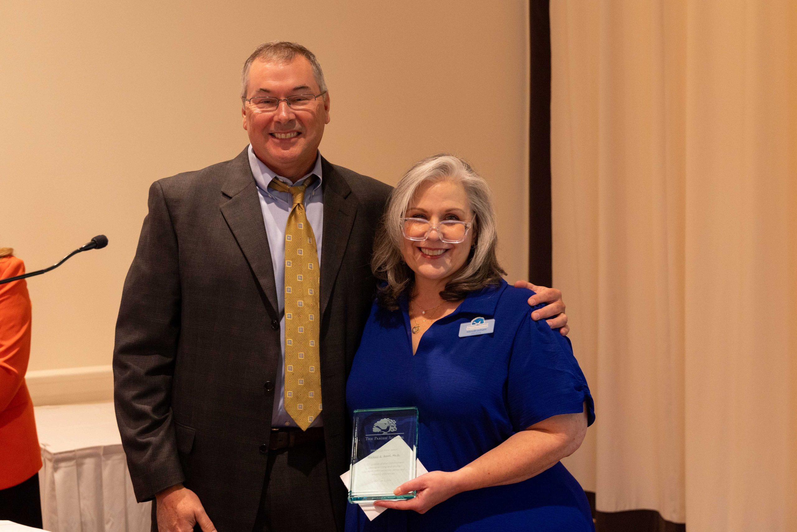 Michael Assel, PhD, receiving Robbin Parrish Award